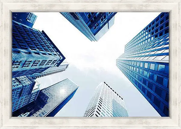 Картина в раме - Modern city skyscrapers, Central, Hong Kong, China.