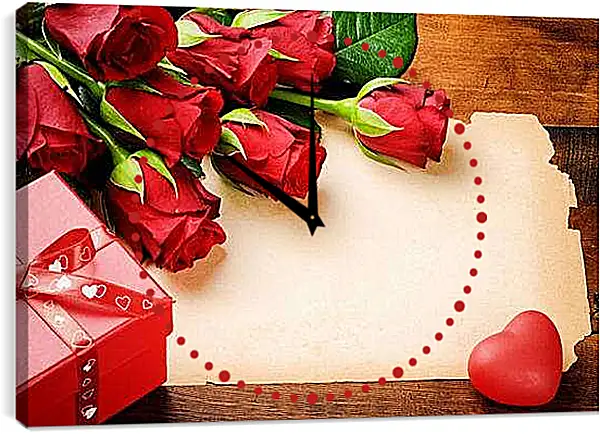 Часы картина - Розы