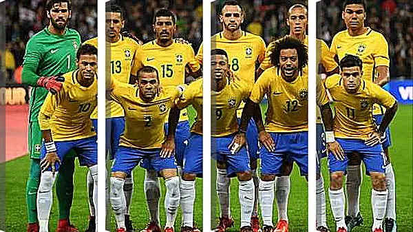 Модульная картина - Фото перед матчем сборной Бразилии по футболу