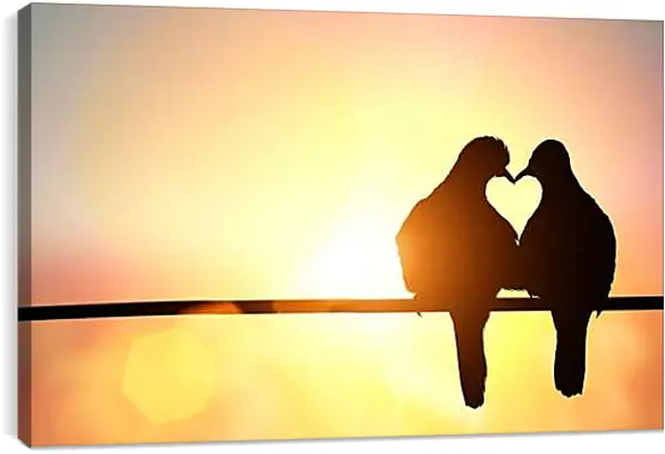 Постер на подрамнике - Голуби