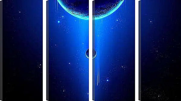 Модульная картина - Две планеты, маленькая и большая