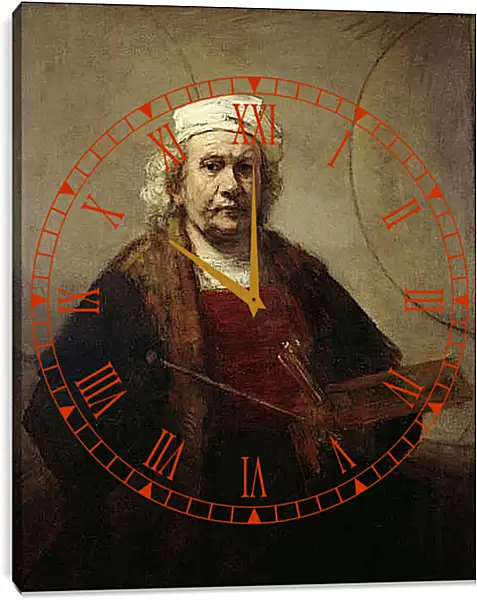 Часы картина - Автопортрет. Рембрандт