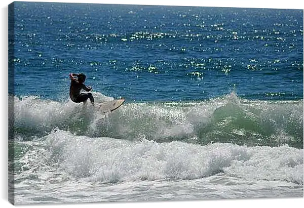 Постер на подрамнике - Сёрфинг на небольших волнах