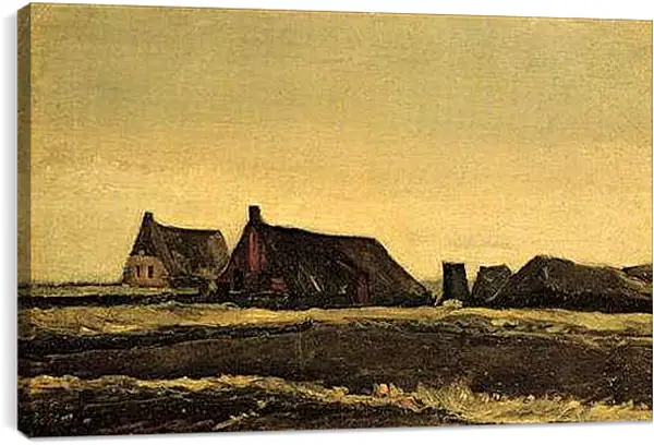 Постер на подрамнике - Cottages. Винсент Ван Гог