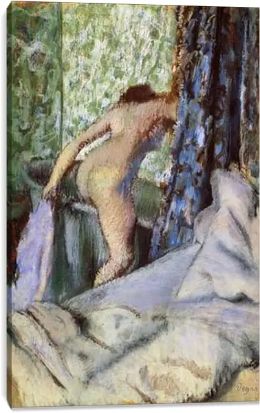 Постер на подрамнике - Le Bain, le bain matinal. Эдгар Дега