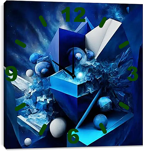 Часы картина - Светло Синий мир