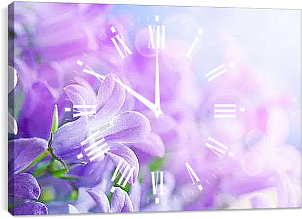 Часы картина - Сиреневые колокольчики
