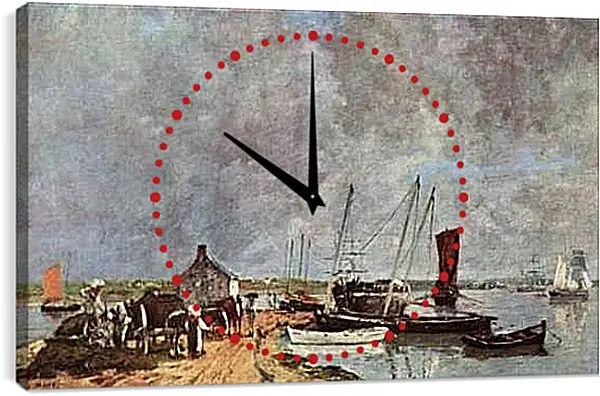 Часы картина - Seehafen. Эжен Буден