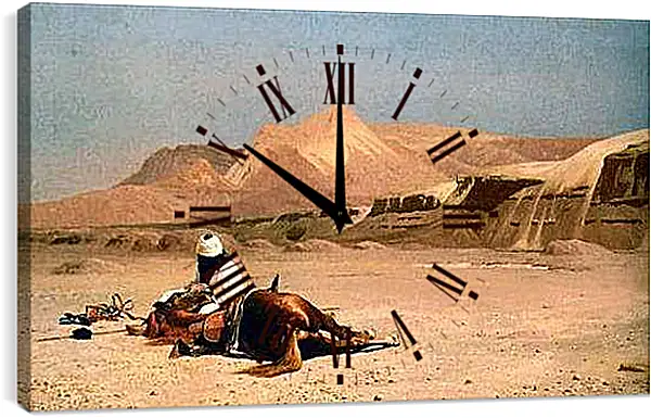 Часы картина - Rider and His Steed In The Desert. Жан-Леон Жером