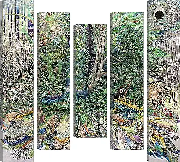 Модульная картина - Абстракция. Животные и птицы