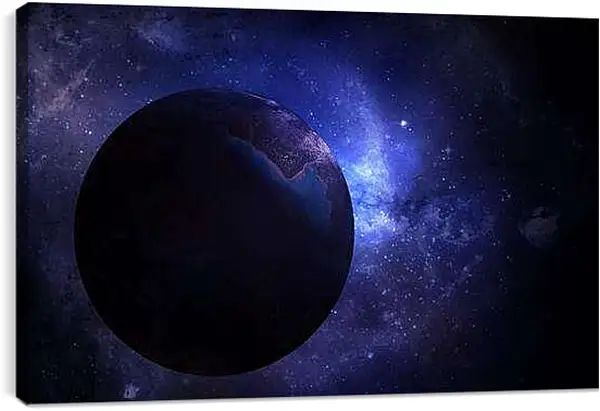 Постер на подрамнике - Одинокая планета во тьме