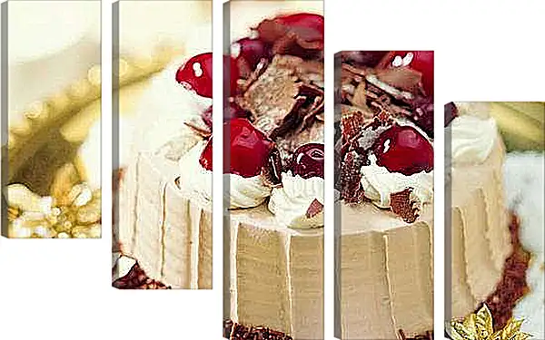Модульная картина - Торт на подносе. Сладкое искушение.