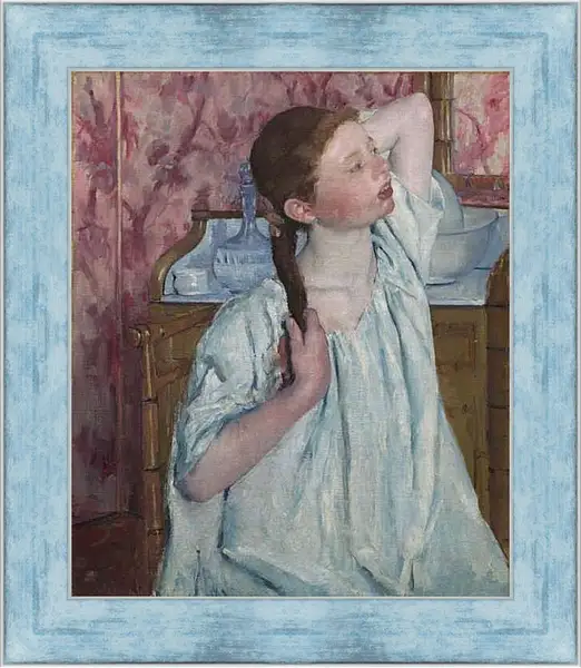 Картина в раме - Girl Arranging Her Hair. Кэссетт (Кассатт) Мэри Стивенсон