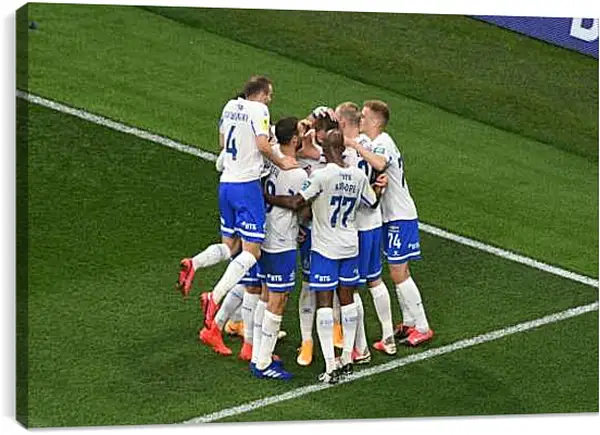 Постер на подрамнике - Празднование гола. ФК Динамо Москва. FC Dynamo Moscow