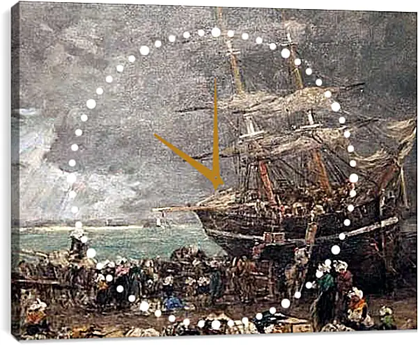 Часы картина - Return of the Terre-Neuvier. Эжен Буден
