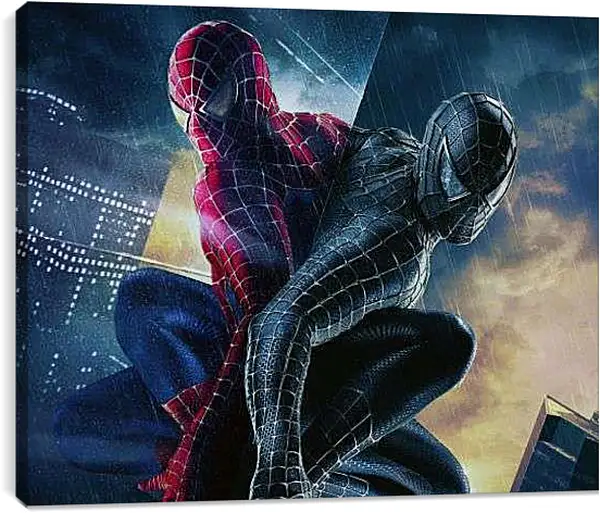 Постер на подрамнике - Человек паук чёрный