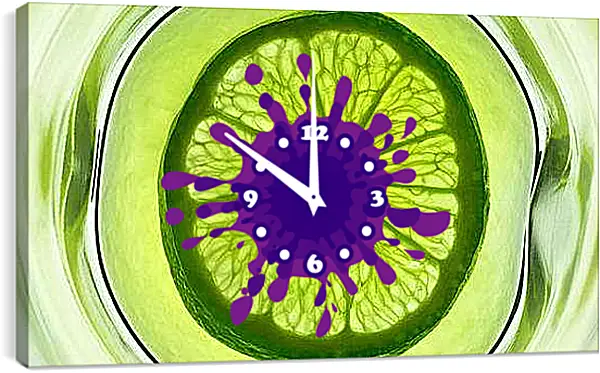 Часы картина - Лайм. Свежесть Лайма.