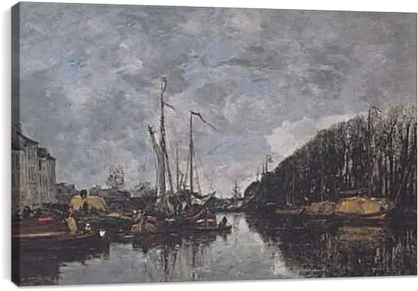 Постер на подрамнике - Kanal an der Allee Verte in Brussel. Эжен Буден