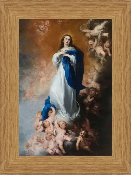 Картина в раме - Непорочное зачатие. Бартоломе Эстебан Мурильо