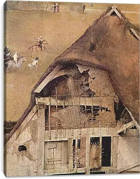 Постер на подрамнике - Epiphanie-Triptychon, Mitteltafel - Anbetung der Heiligen Drei Konige. Иероним Босх