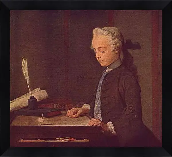 Картина в раме - Boy with a Top. Жан Батист Симеон Шарден