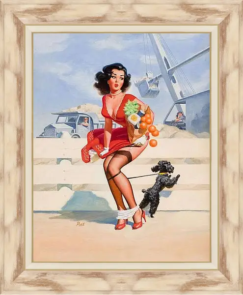 Картина в раме - Дама с собачкой