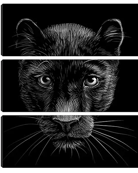 Модульная картина - Чёрная пантера