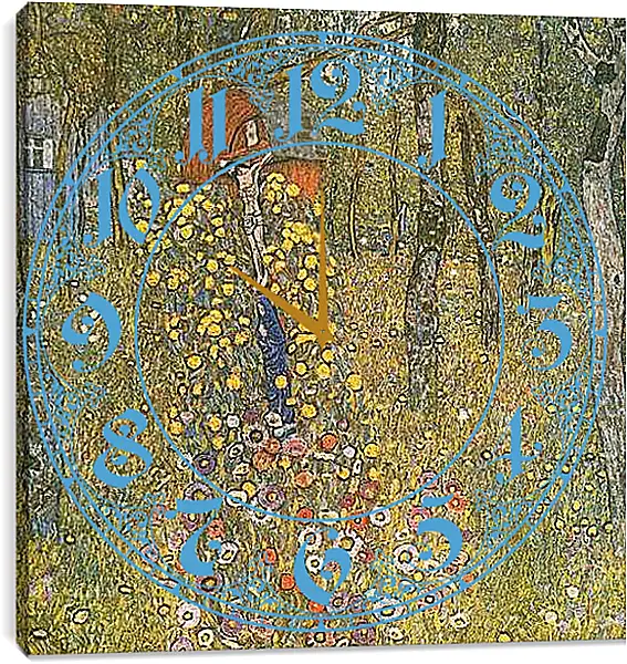 Часы картина - Bauerngarten mit Kruzifix. Густав Климт