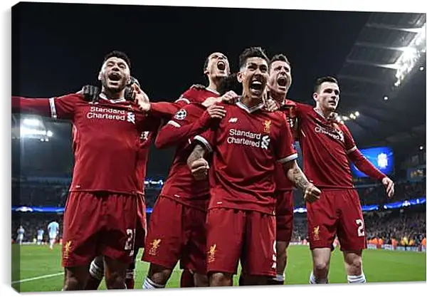 Постер на подрамнике - Празднование гола. Ливерпуль. Liverpool