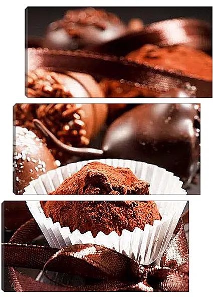 Модульная картина - Трюфельные конфеты. Сладкое искушение.