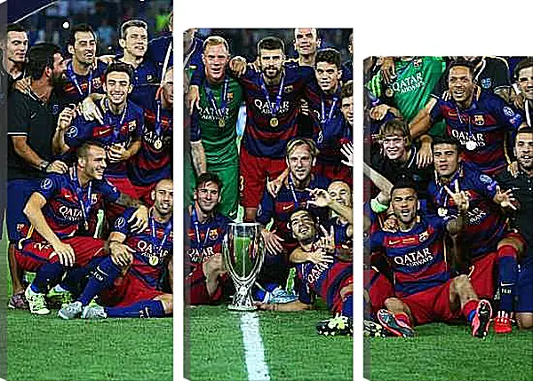 Модульная картина - Победа в суперкубке 2015. ФК Барселона. FC Barcelona