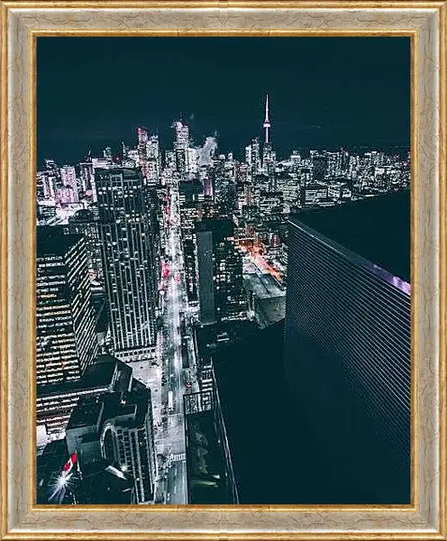 Картина в раме - Ночная улица