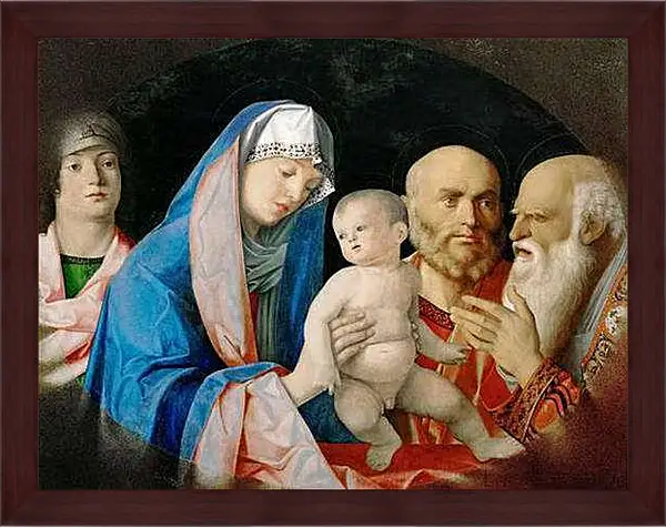 Картина в раме - Darbringung Christi im Tempel. Джованни Беллини