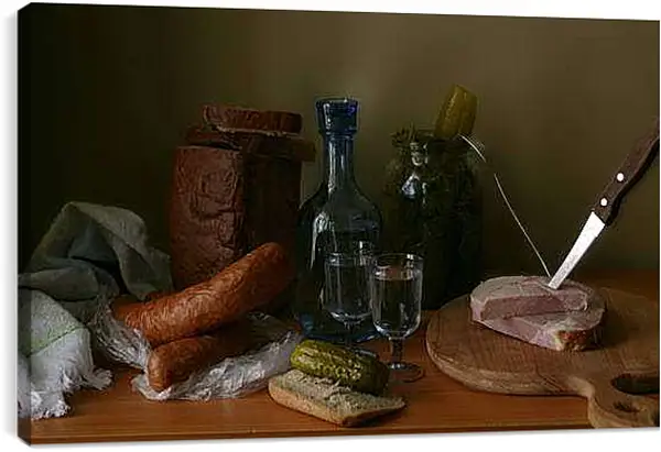 Постер на подрамнике - Водочка. Русская Закуска.