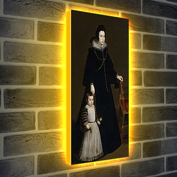 Лайтбокс световая панель - Antonia de Ipenarrieta y Galdos and her son Luis. Диего Веласкес