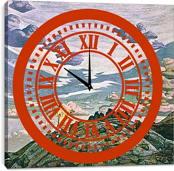 Часы картина - Знамение. Рерих Николай