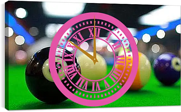 Часы картина - Бильярдные шары