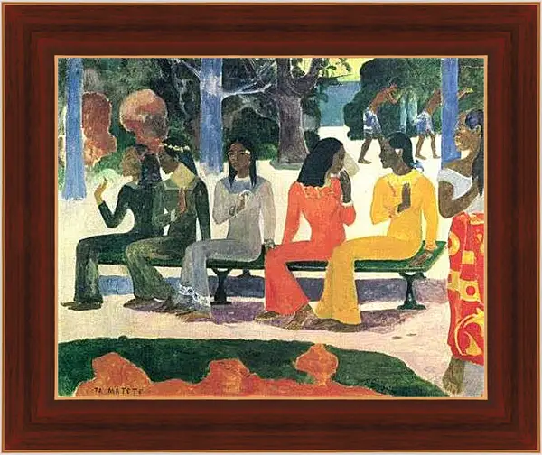 Картина в раме - We Shall Not Go to the Market Today. Поль Гоген