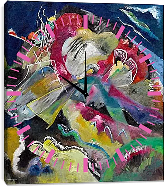 Часы картина - Картина с белыми линиями. Кандинский Василий