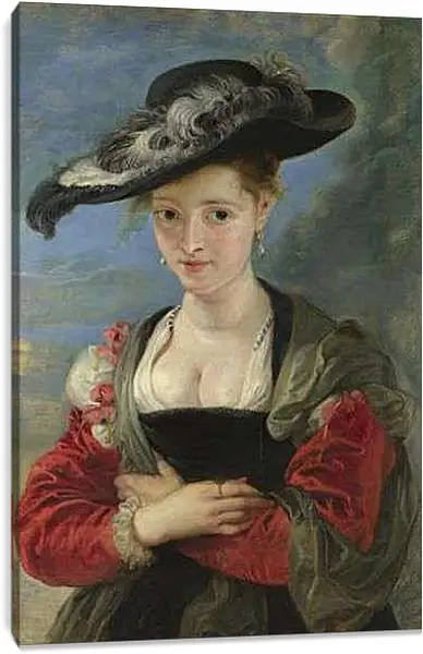 Постер на подрамнике - Portrait of Susanna Lunden (Le Chapeau de Paille). Питер Пауль Рубенс