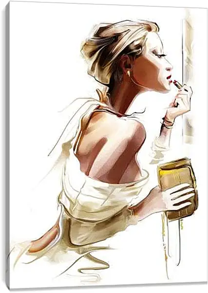 Постер на подрамнике - У зеркала