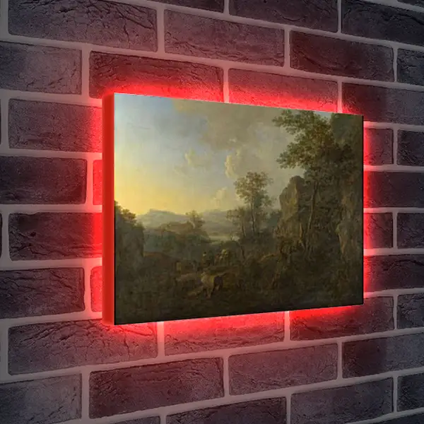 Лайтбокс световая панель - A Rocky Landscape with Peasants and Pack Mules. Ян Бот