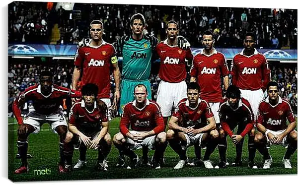 Постер на подрамнике - Фото перед матчем ФК Манчестер Юнайтед