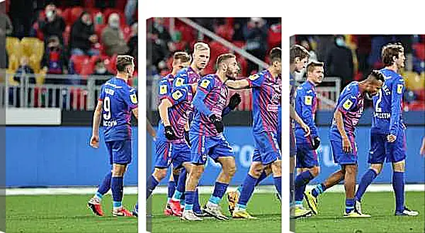 Модульная картина - Празднование гола. ФК ЦСКА Москва. FC CSKA Moscow