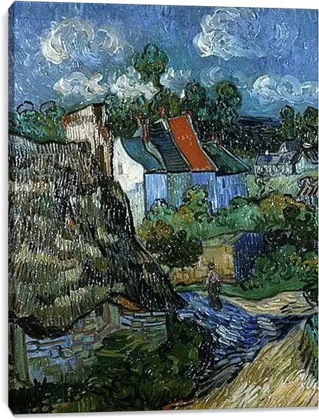 Постер на подрамнике - Houses in Auvers. Винсент Ван Гог