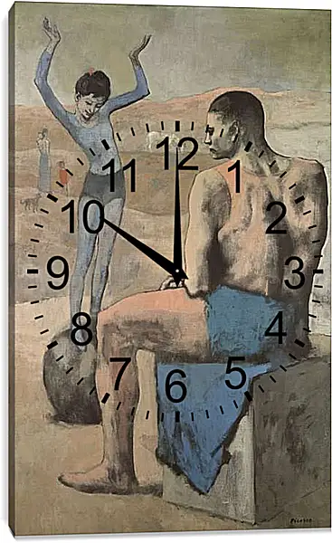 Часы картина - Девочка на шаре. Пабло Пикассо