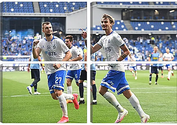 Модульная картина - Празднование гола. ФК Динамо Москва. FC Dynamo Moscow