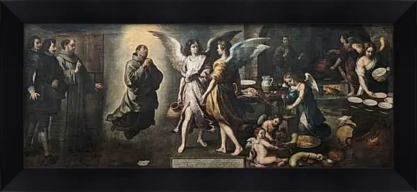 Картина в раме - Кухня ангелов. Бартоломе Эстебан Мурильо