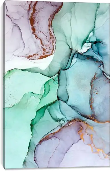 Постер на подрамнике - Abstract green and gold2. Mari Dein