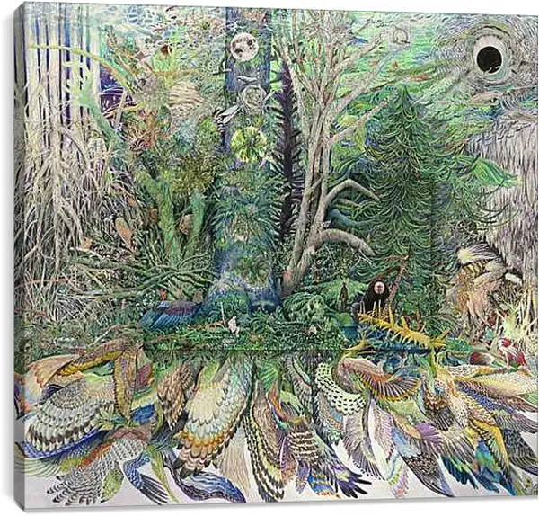 Постер на подрамнике - Абстракция. Животные и птицы